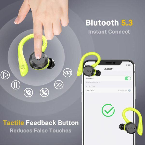 APEKX Bluetooth Headphones True Wireless Earbuds with Charging Case IPX7 Waterproof Premium HI-FI Stereo Sound Earphones Built-in Mic In-Ear Headsets Deep Bass for Sport Running Green 4
