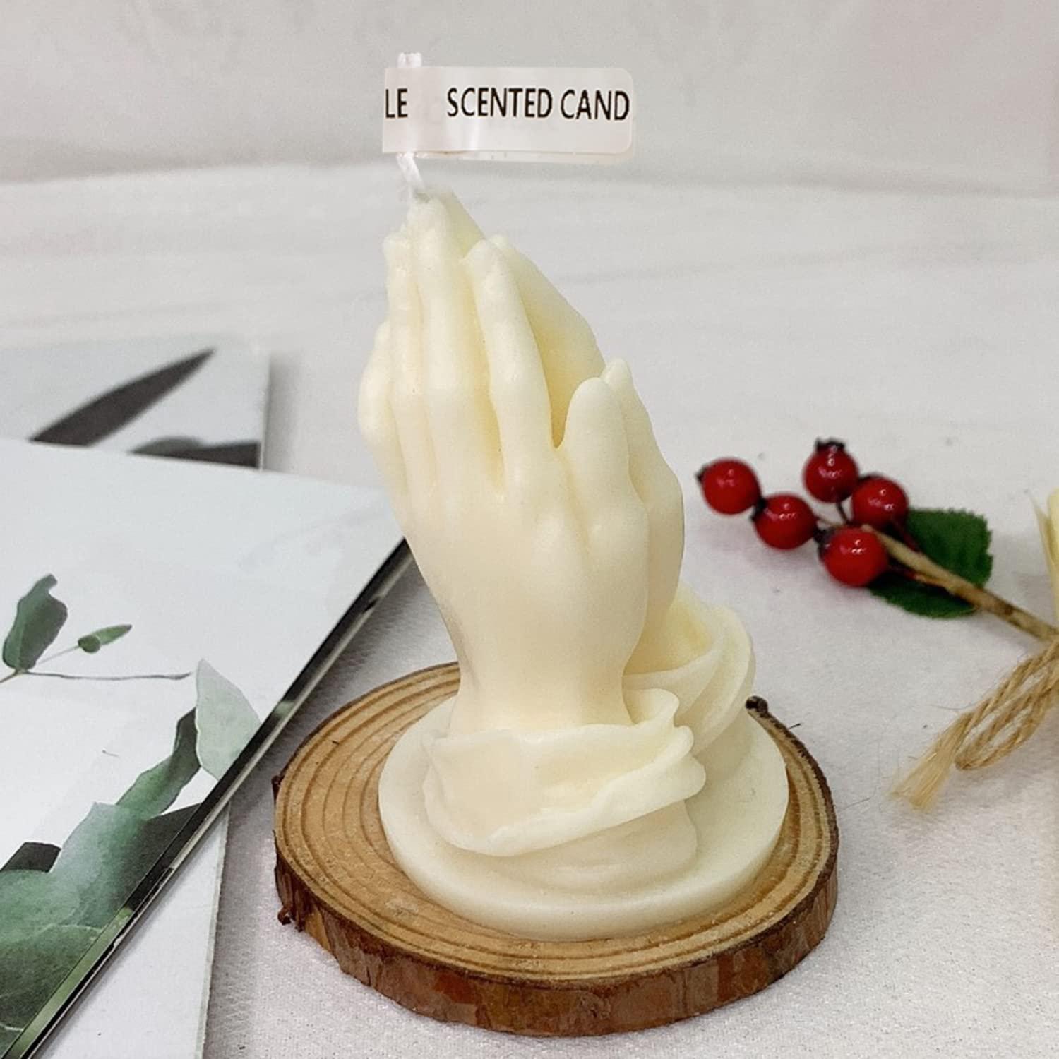 Soulnioi White Vivid Leaf Coral Shell Scented Candle Soy Wax Candle Candle Decorative Candle for Home Dector, and 3pcs Raw White Crystal Natutal Stones Clear Crystal 4-6cm 4