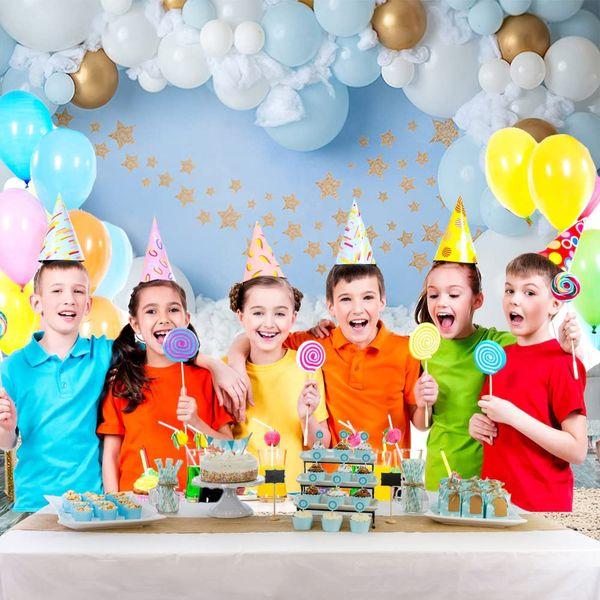 MEHOFOND 10x7ft Blue Boy Birthday Backdrops for Photography White Clouds Gold Balloons and Stars Kids Party Banner Background Cake Smash Table Decoration Portrait Photo Studio Props Gift Supplies 1