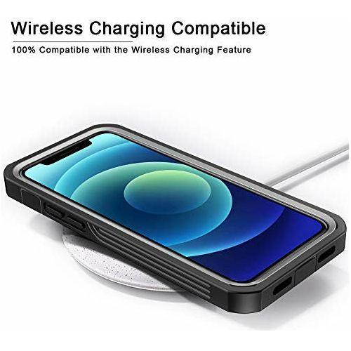 BESINPO for iPhone 12 Pro Max Case 6.7 inch, Built-in Screen Protector Full-Body Protective Shockproof Clear Back Cover, Wireless Charging Anti-Scratch Slim Case for iPhone 12 Pro Max 1