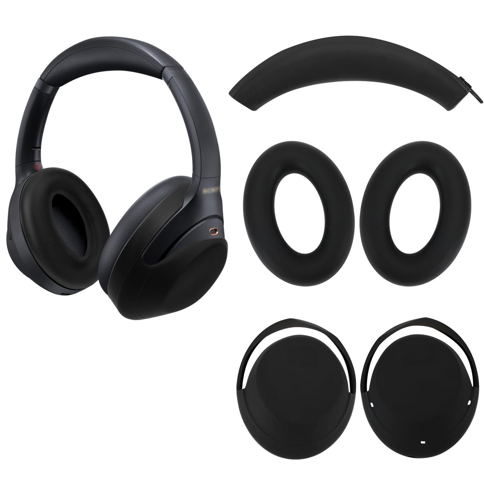 Silicone Case for Sony WH-1000XM4,Sony xm4 Headphones Protective case Cover,Ear Cups for Sony xm4,WH-1000XM4 Accessories Soft Silicone Skin Protector-Black