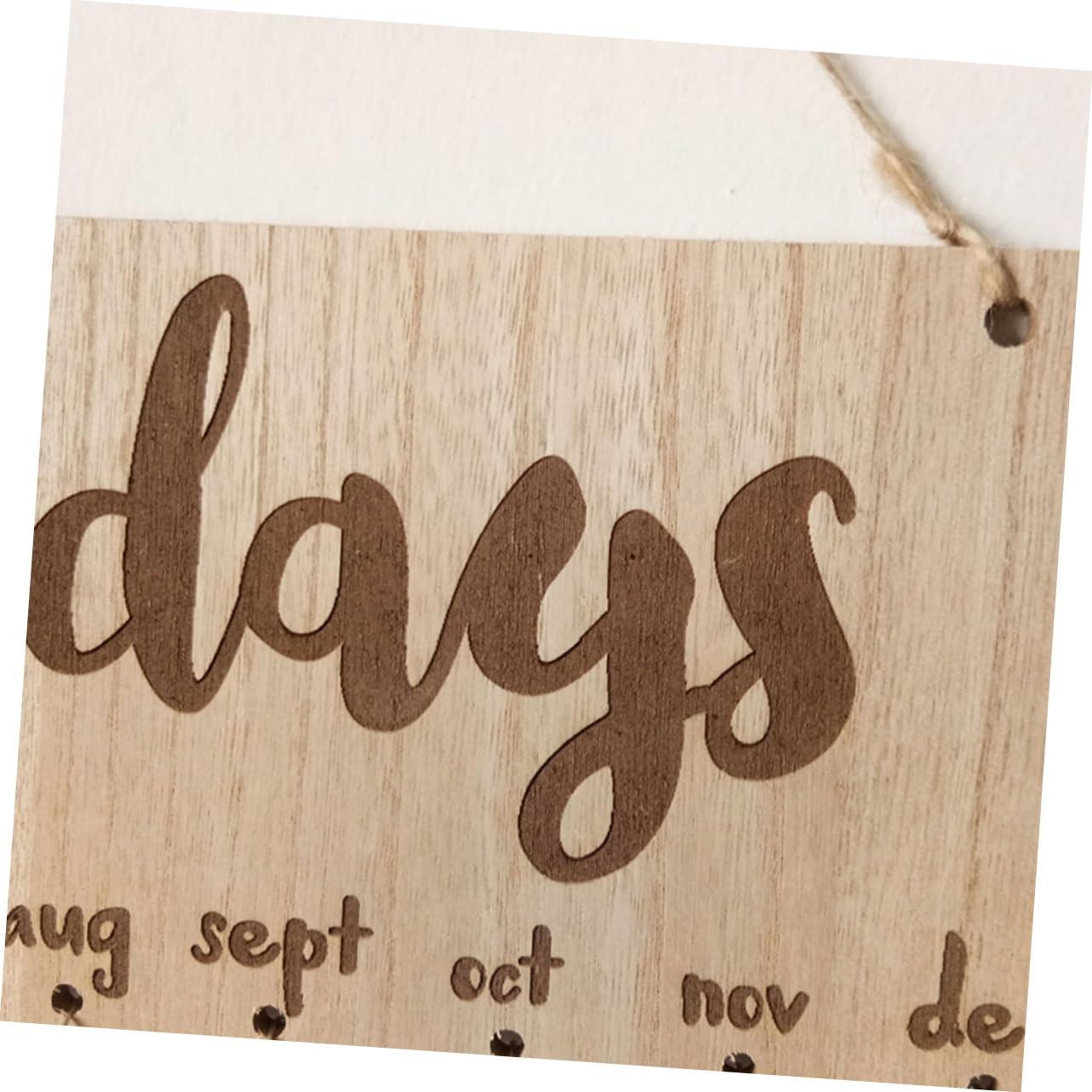 Abaodam Wooden Slice Ornament Wood Birthday Calendar DIY Wooden Birthday Calendar Birthday Reminder Wooden Calendar Wooden Block Calendar Hanging Board Wood Chips The Sign Decorate Wooden 1