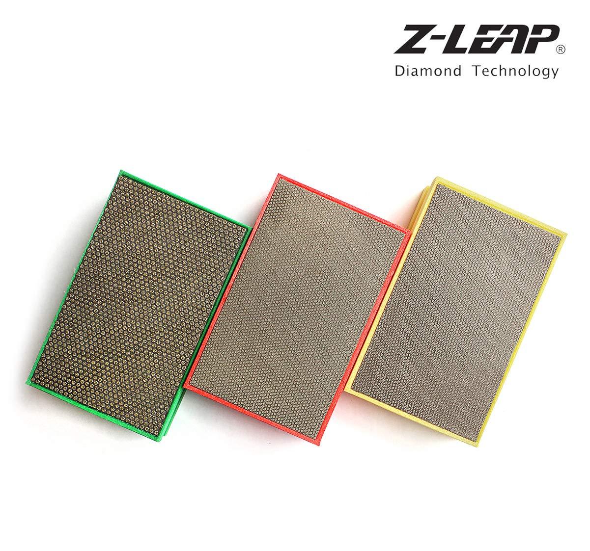 Z-LEAP Diamond Hand Polishing Pads 3-Pcs Set for Granite Marble Concrete Glass Sanding Block 1