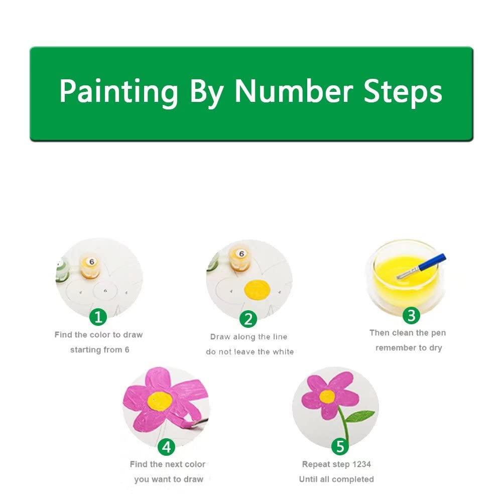 Tucocoo DIY Acrylic Paints for Room Décor A Bunch of Flowers Paint by Number for Adults Beginner Students Kids Painting by Numbers on Canvas Without Framed 12 X 16 Inch 4