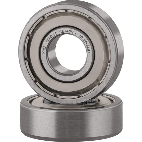 XIKE 6010ZZ Ball Bearings 50x80x16mm Bearing Steel and Double Metal Seals, Pre-lubricated, 6010-2Z Deep Groove Ball Bearing with Shields, 2 in a pack.
