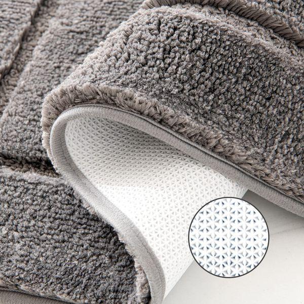 MIULEE Bath Mats Non-slip Shower Mat Rugs Soft and Absorbent Bathroom Mat Washable Carpet Machine Washable Bathroom Rug Suitable for Bath, Shower and Toilet 50x80 CM Sliver Grey 1