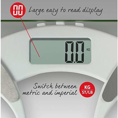 Salter Ultra Slim Analyser Bathroom Scales, Measure Weight BMI BMR Body Fat Percentage Body Water, Slim 25mm Design, Tough 6mm Glass with Carpet Feet, Easy to Read Digital Display - Glass 4