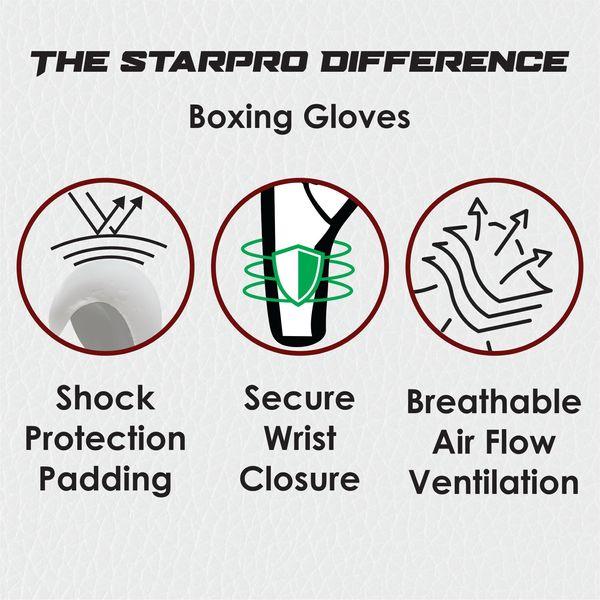 Starpro Boxing Gloves for Strong Punches & Fast Kos Boxing Gloves for Men, Boxing Gloves for Women, Kickboxing Gloves, Boxing Training Gloves, Boxing Glove, 16oz Boxing Gloves & More Sizes 4