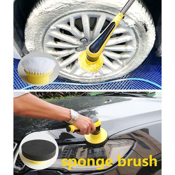 Electric Spin Scrubber Cordless Power Brush Floor Scrubber with 2 Adjustable Arm 6 Replaceable Bathroom Scrubber Cleaning Brush Heads Two Roating Speed for Bathroom Kitchen Floor Tile 4