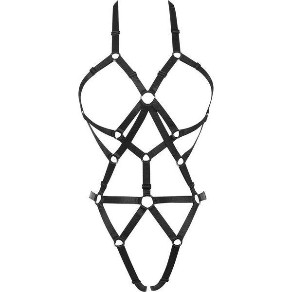 XISESEA Women Body Harness Bra Set: Fashion Strappy Lingerie Set Sexy Cage Bra Elastic Cupless Bra Punk Gothic Harness Belt 0