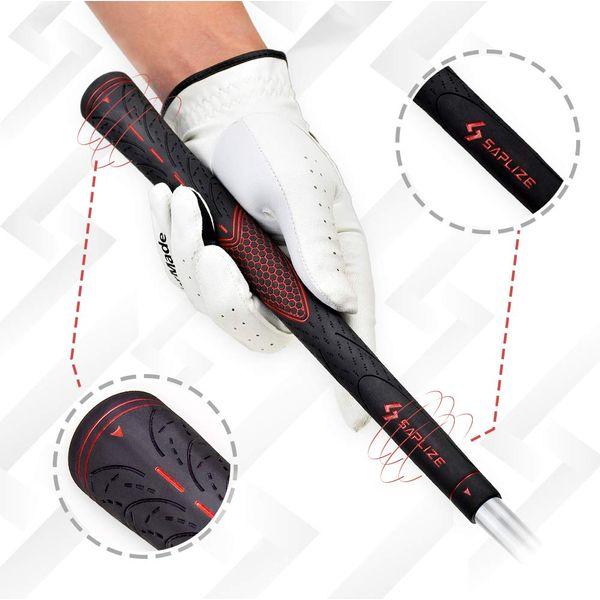 SAPLIZE 13 Golf Grips, Anti-slip Rubber Golf Club Grips, Standard, Red 3