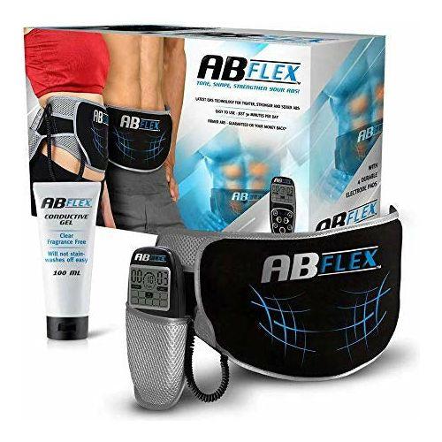 ABFLEX Ab Toning Belt for Developed Stomach Muscles, Remote for Quick and Easy Adjustments, 99 Intensity Levels and 10 Workouts for Fast Results (Black)