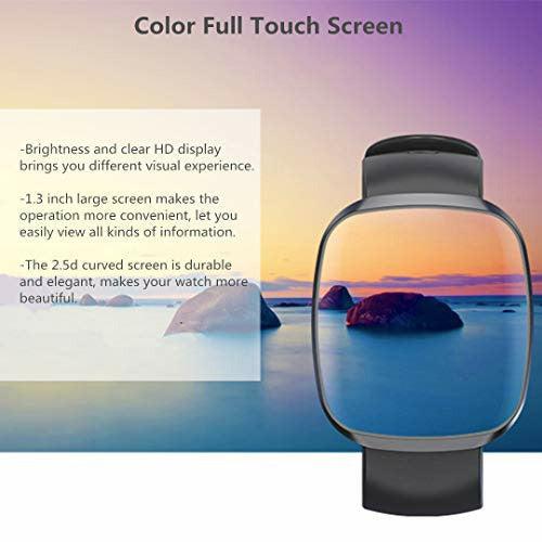 Smart Watch, Fitness Tracker Watch Touch Screen with Blood Oxygen Pressure Heart Rate Sleep Monitor Pedometer Call SMS SNS Alert Music Control Waterproof for Men Women Compatible with Android IPhone 4