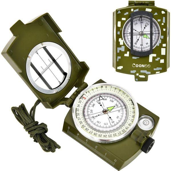 COONOO Military Lensatic Compass for Hiking Survival Camping Hunting Gifts Army Waterproof Pocket Compass for Men Magnetic Map Metal Tactical Large Navigation Tritium Compass with Mirror 0