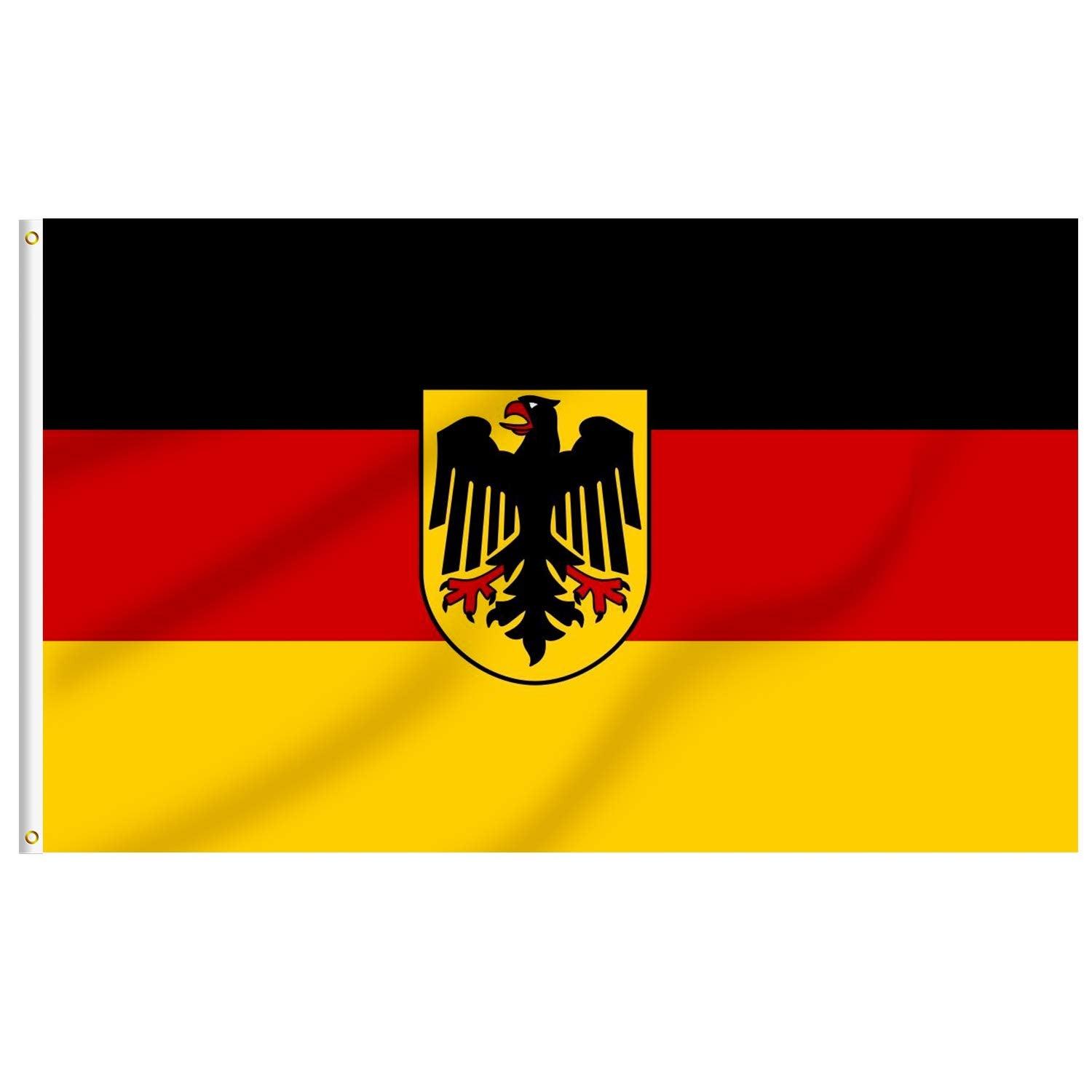 FLAGBURG German State Ensign Flag 5x8 FT, Germany Eagle Flag with Print Vivid Color and UV Fade Resistant, Canvas Header and Double Stitched,Outdoors Indoors Light-Weight Flags with Brass Grommets