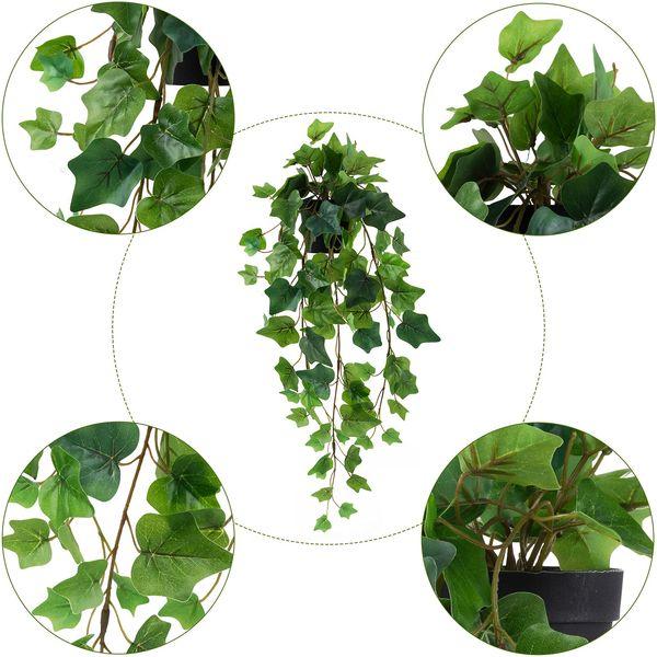 LuckyGreenery Artificial Ivy, Realistic Fake Plant with Plastic Pot for Home Office Garden Decoration (22in Long) 1