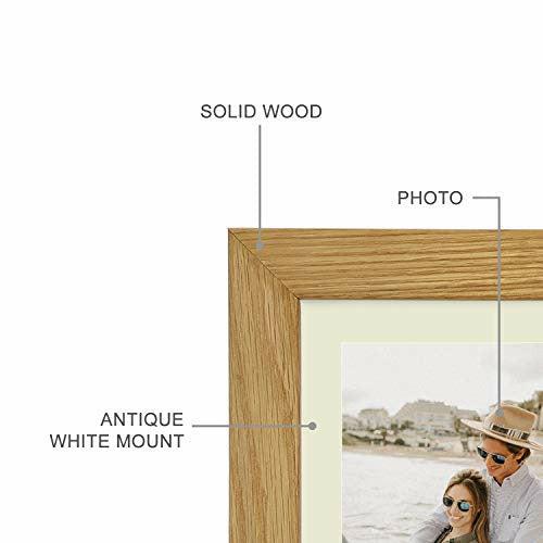 Tailored Frames|99|Real Solid Natural Oak Wooden Picture Frame with Antique Mount, Frame 50 x 40 cm for 40 x 30 cm Picture to Wall Hang UK 2