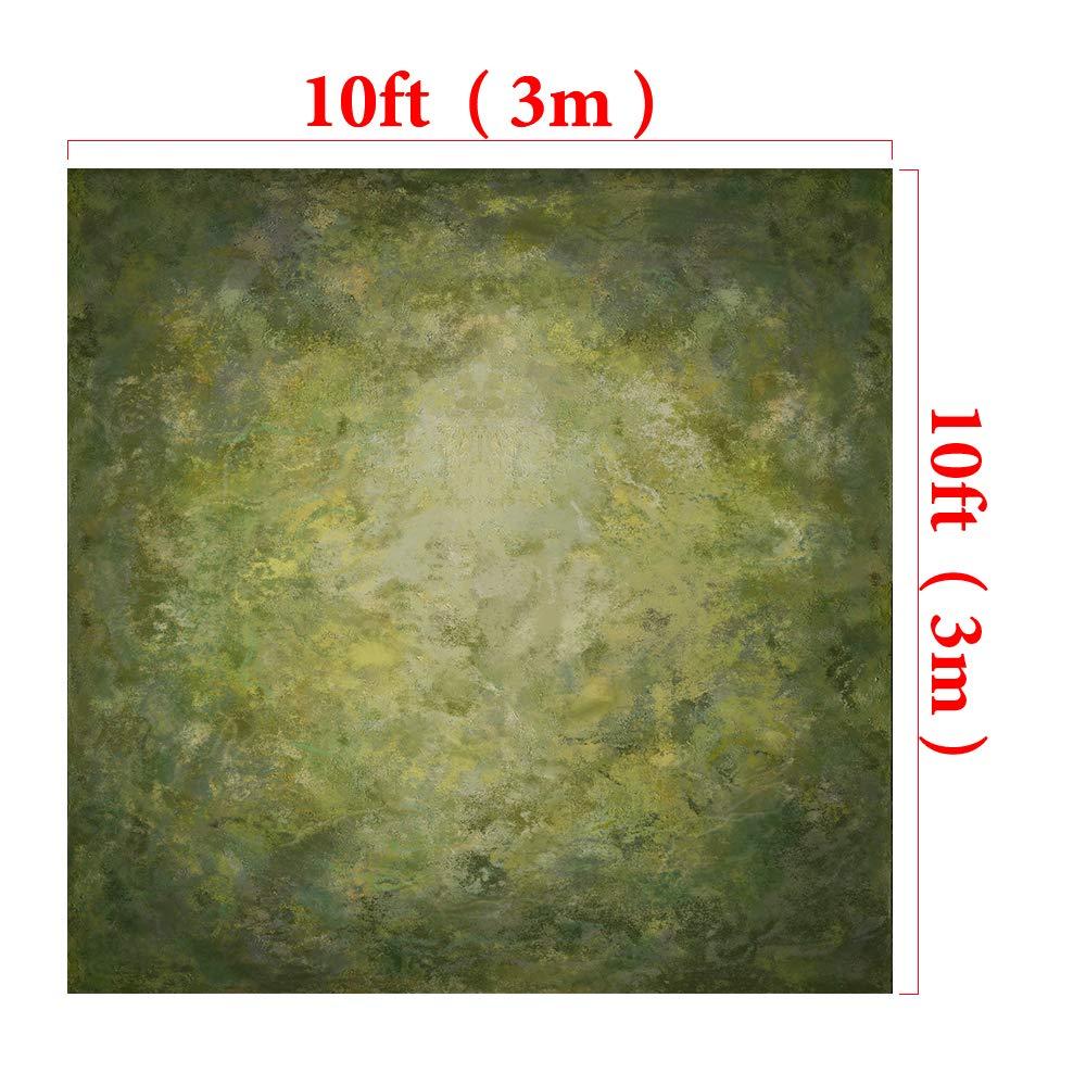 Kate 3x3m/10x10ft Green Texture Background Green Portrait Backdrop Green Abstract Portrait Backdrops Microfiber for Retro Portrait Photography Studio Props 2