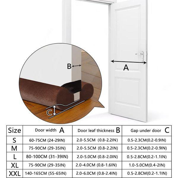 BKSAI Door Draft Excluder for Doors 80cm 75cm 81cm No-Adhesive Draught Excluder for Bottom of Door Cushion Front Door Wind Blocker Internal (75-90cm) 1