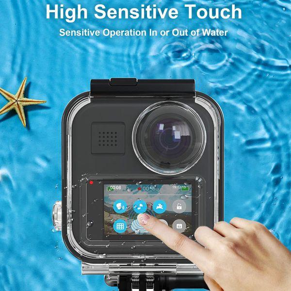 FitStill Waterproof Case for Gopro Max Action Camera, Underwater Diving Protective Shell 45M with Touchscreen Bracket Accessories 3