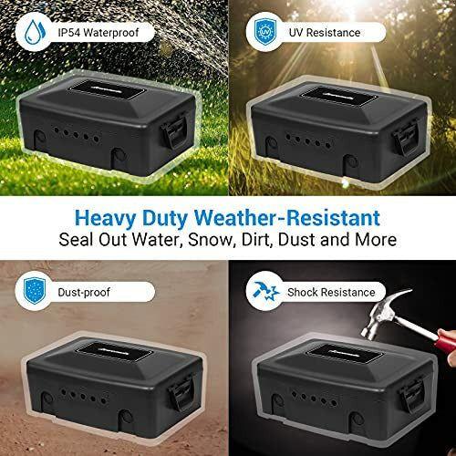DEWENWILS Weatherproof Electrical Box, Outdoor Electric Socket for Christmas Lights, Timers, Extension Lead and Landscape Lights, Black 3