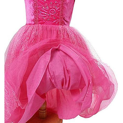 Baterflyo Girls Princess Dress Rose Butterfly Queen Costume Tulle Fancy Dress up Halloween Carnival Cosplay Party Outfit 4