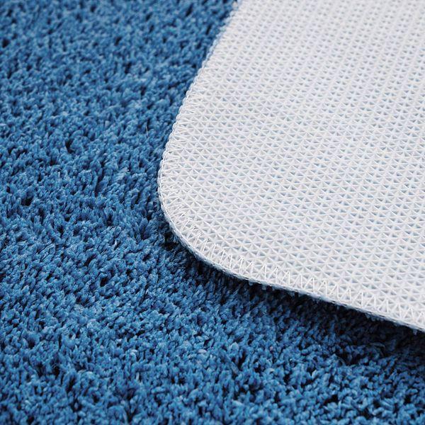 MIULEE Absorbent Bath Mat Set 2 Pieces Non Slip Bath Rug 40x60cm and 50x80cm with High Hydroscopicity Rugs Super Soft Cozy and Shaggy Microfiber Rug for Bathroom Bedroom Kitchen Entrance Blue 1