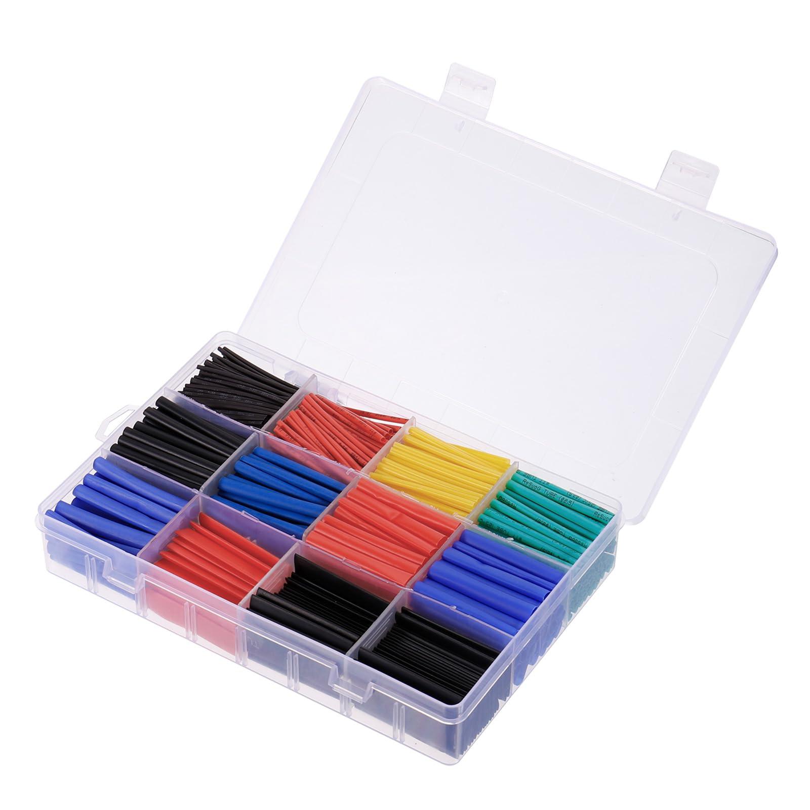 sourcing map 800pcs Heat Shrink Tubing Kit 2:1 Heat Shrink Tube 1mm/1.5mm/2mm/2.5mm/3mm/3.5mm/4mm/5mm/6mm/7mm/10mm/13mm for Electrical Cable Wire Wrap Sleeving