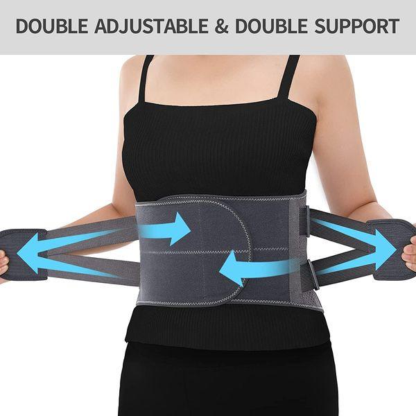 ABYON Back Support Belt for Men Women, Back Brace Adjustable and Breathable for Back Pain, Sciatica, Herniated Disc, Scoliosis, Bending Sitting, Standing, Heavy Lifting 2