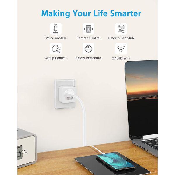 XUELILI Smart Plug with Energy Monitoring,13A WiFi Smart Plugs that Work with Alexa & Google Assistant, Smart Sockets with Timer, Remote & Vioce Control, No Hub Required, CE&ROHS Double Listed 1