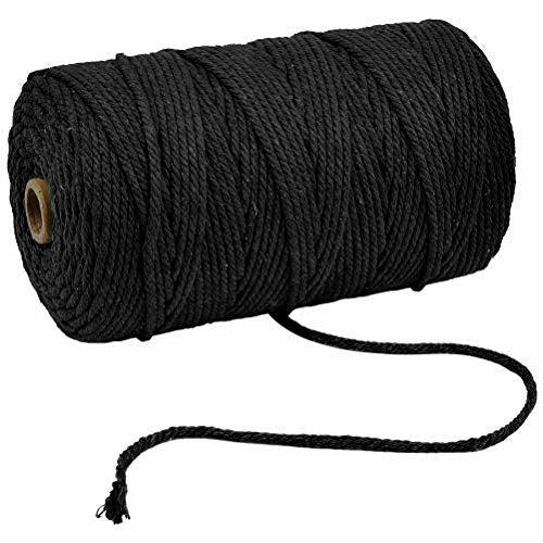 DODUOS Macrame Cord 3mm x 656ft, Cotton Macrame String Rope Braided Cotton Cord 3mm Bakers Twine for Handmade Plant Hanger,Butchers String Wrapping Rope for Wall Hanging Knitting Craft Handmade Making 0