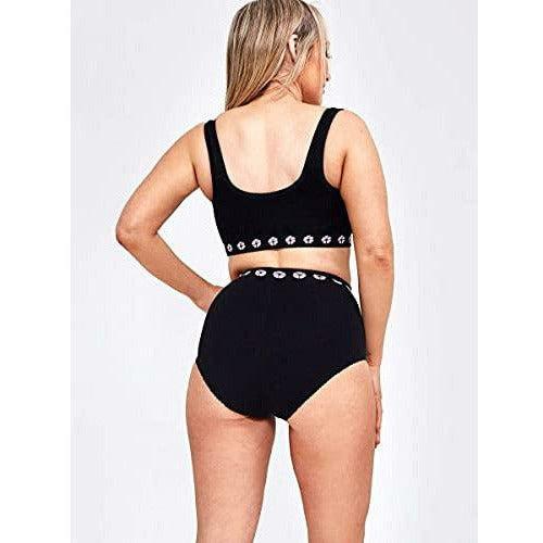 Theya Healthcare Petal Bamboo High-Waisted Comfort Briefs in Black, Post Surgery Knickers (L) 3