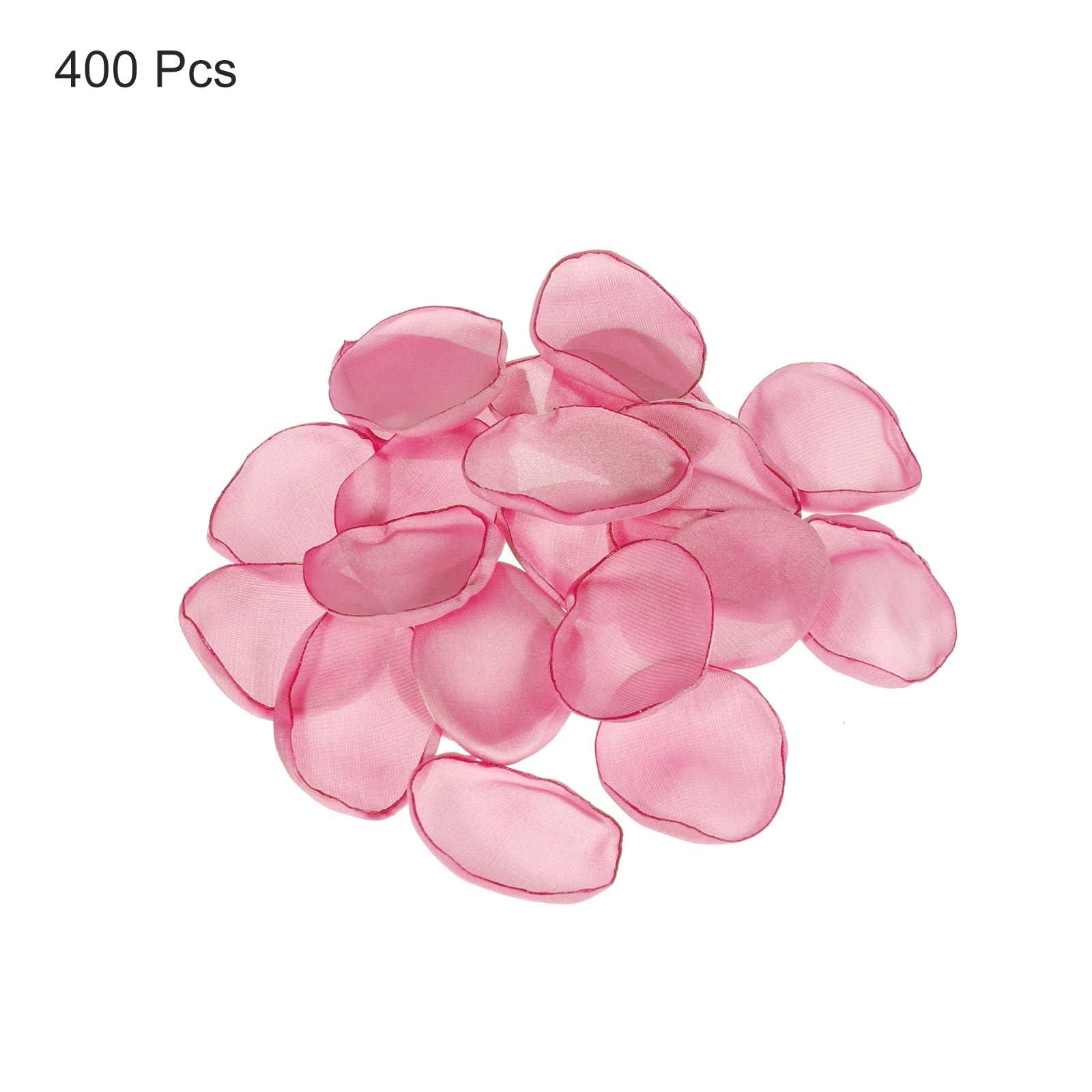 sourcing map Silk Artificial Flower Petals, Pink Wedding Faux Flowers 2 Inch x 2 Inch for Wedding Centerpieces, Party Decoration Pack of 400 2