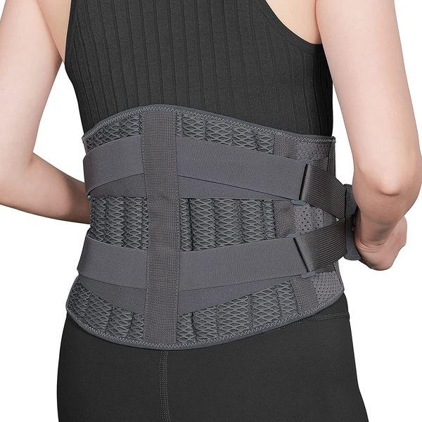 ABYON Back Support Belt for Men Women, Back Brace Adjustable and Breathable for Back Pain, Sciatica, Herniated Disc, Scoliosis, Bending Sitting, Standing, Heavy Lifting