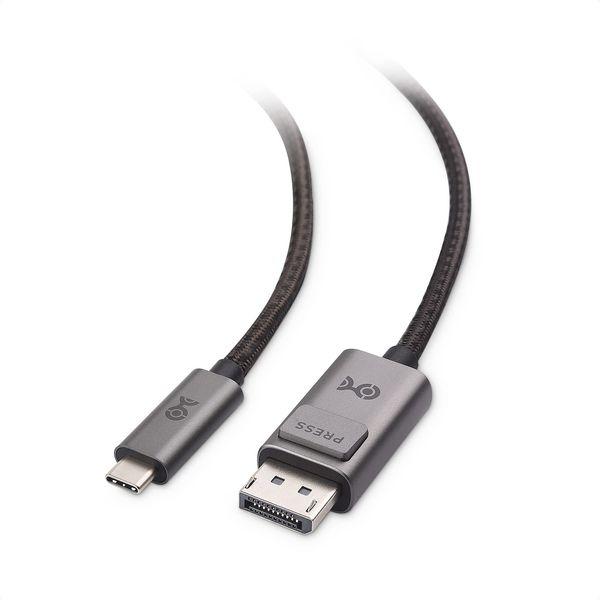 Cable Matters Premium Braided USB-C to DisplayPort Cable 1.8m (USB C to DP Cable) Support 8K 60Hz in Gray- Thunderbolt 4 / USB 4 Compatible with MacBook Pro Dell XPS iPhone 15 Pro Max Plus 0