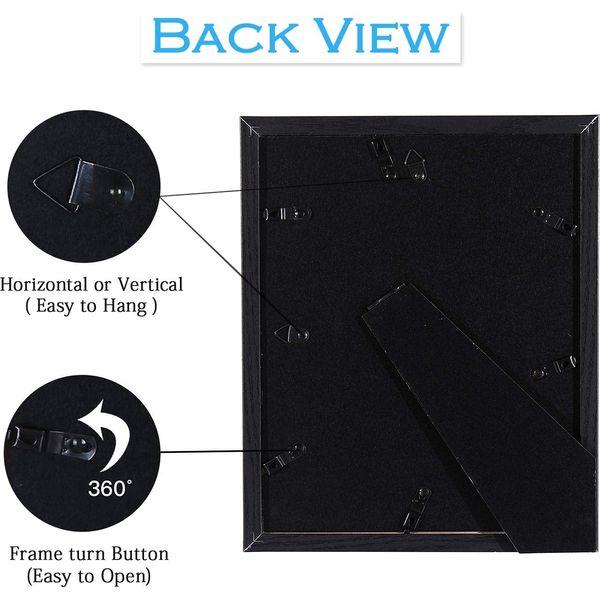 20x25 cm Black Picture Frame with High Real Glass,Wood Textured Photo Frames Collage,Mounting Hardware Included,for Wall or Tabletop Display Home Decor,13x18 with Mat or 20x25 Without Mat,Set of 3 2