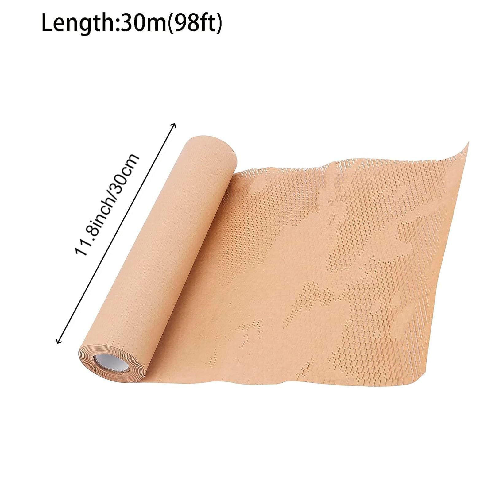 HAKZEON 38cm x 30m Honeycomb Packing Paper, 14.9 Inch x 98.4 Feet Honeycomb Cushioning Wrap Paper, Eco-Friendly Perforated Wrapping Paper Roll for Moving House Packing Breakables 1