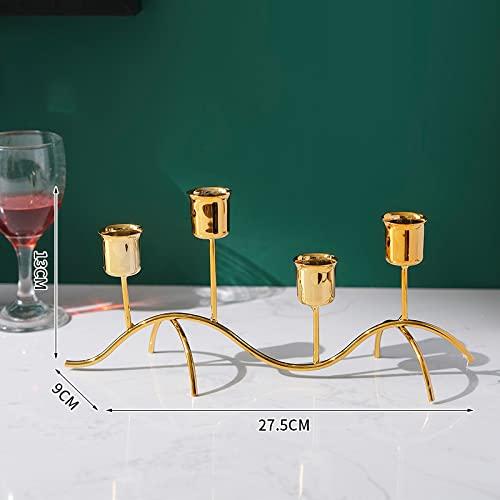 Hosoncovy Decorative Taper Candle Holder Metal Candlestick Holder Tealight Candle Stand Candle Holder Tealight Holder for Table Wedding Party Home Decoration (2 Arms) 1