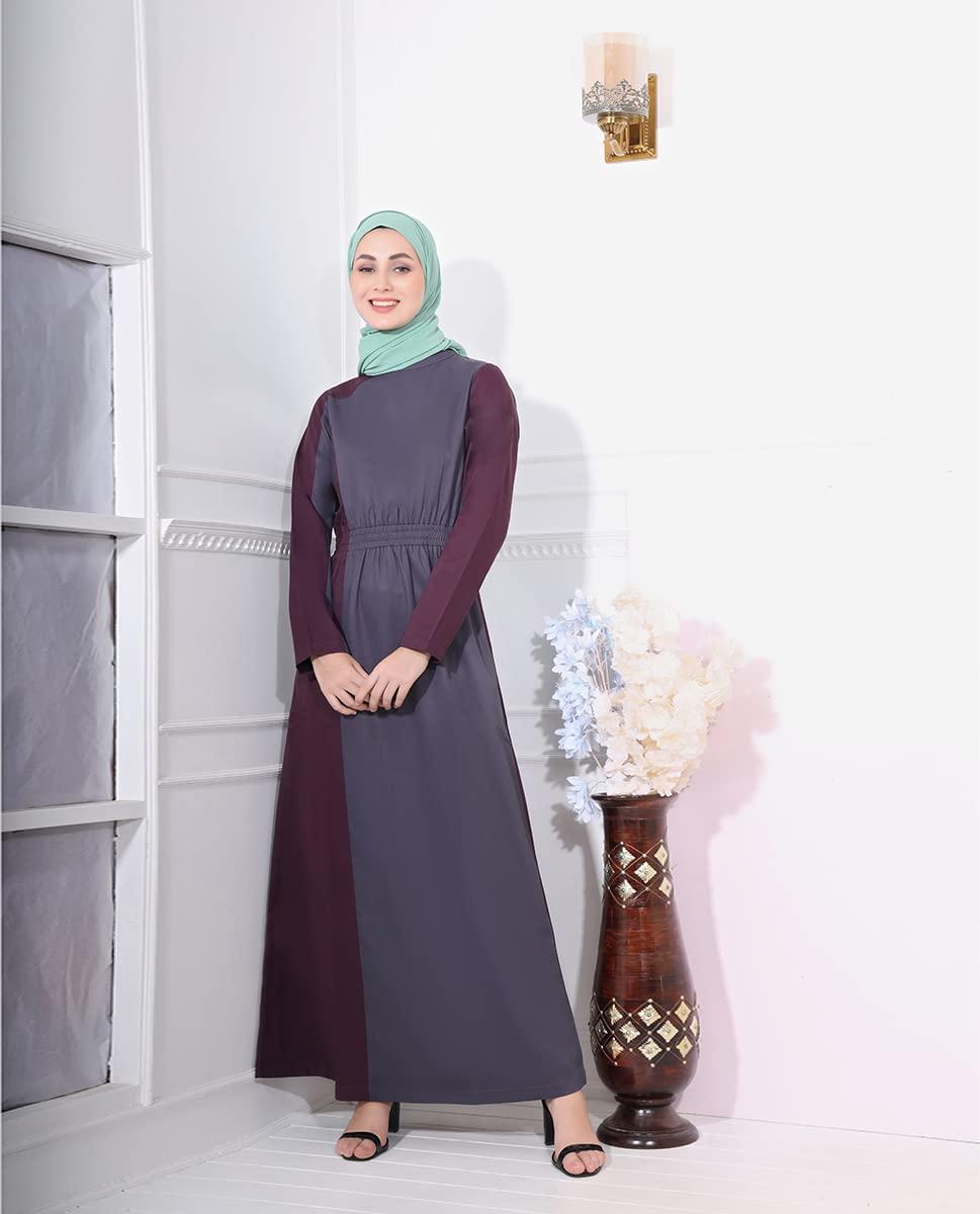 Silk Route Plush Plum and Blue Abaya Maxi Dress Jilbab XLarge 1