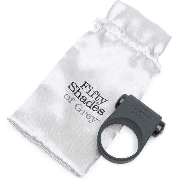 Fifty Shades of Grey Feel It, Baby! Black Silicone Vibrating Love Ring - Stretchy, Body Safe 2