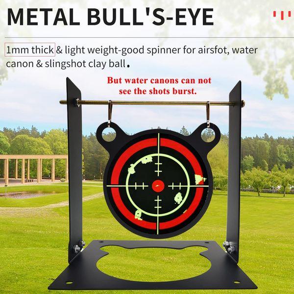 Indoor & Outdoor Shooting Metal Plinking Targets 4inch/10cm with Splatter Targets for Airsfot BB Gun Water Canon Slingshot Clay Ball 3
