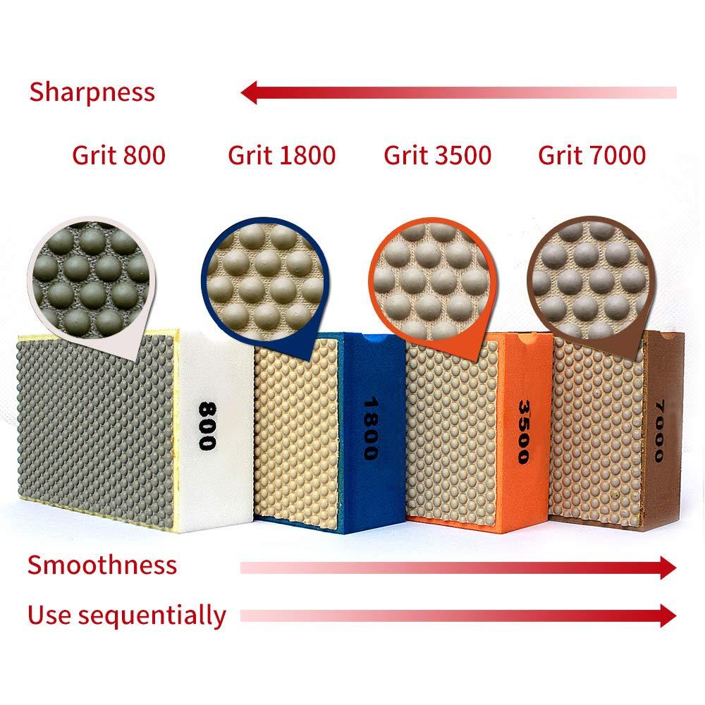 Z-LEAP Diamond Hand Polishing Pads Grit 800 for Granite Marble Concrete Glass Sanding Block 3