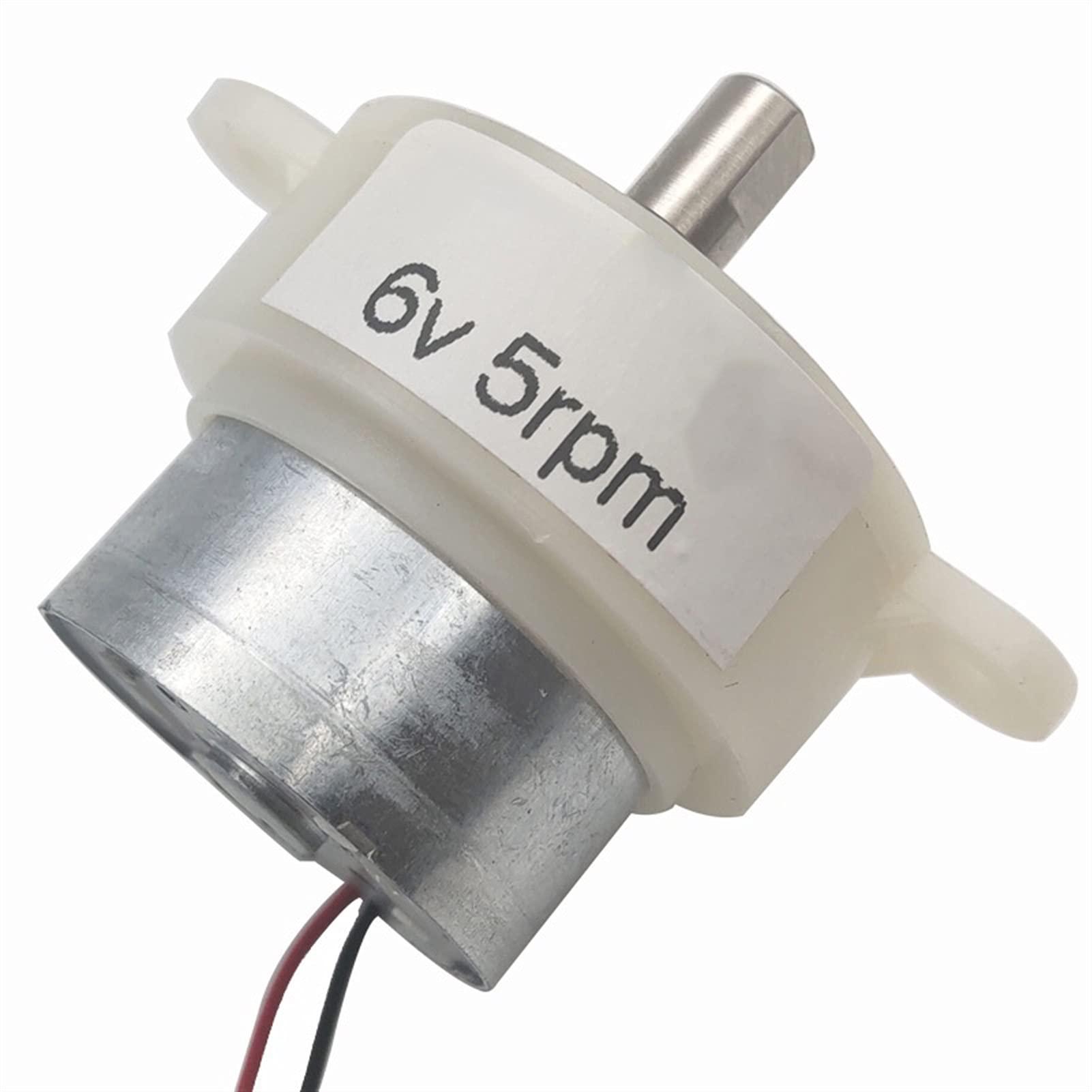 Jjzhb PYunLi-Dc Motor Small Electric DC Motor, 6 Volt Reversible, Mini Micro Geared DC Motor 6V 5RPM/100RPM for Robot Crafts Toy Advertising Light Boxes sturdy and durable (Speed(RPM) : 6v 5rpm) 1