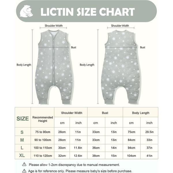 Lictin Winter Baby Sleeping Bag with Feet 2.5 TOG Warm Baby Sleep Sack with Legs 100% Cotton Toddler Wearable Blanket Walker Sleep Sack for Boys and Girls from 110-120cm/4-5 Years 2