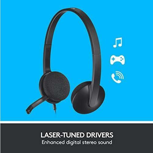 Logitech H340 Wired Headset, Stereo Headphones with Noise-Cancelling Microphone, USB, PC/Mac/Laptop - Black 3