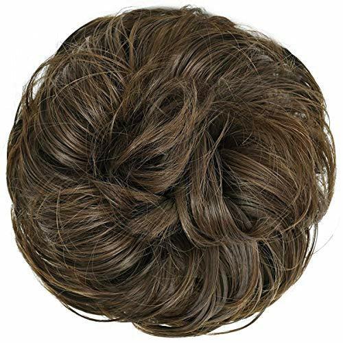 Yamel Messy Hair Bun Scrunchie Extensions Synthetic Updo Chignon Hairpiece for Women (Ash Brown) 1