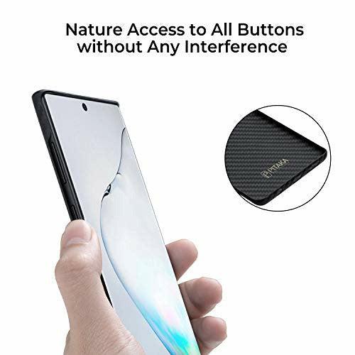 PITAKA Samsung Note 10 Case Samsung Galaxy Note 10 Phone Case Ultra Thin and Light MagEZ Case in Aramid Fiber Magnetic Design for Car Charger Rugged Hard Cover - Black/Gray 2