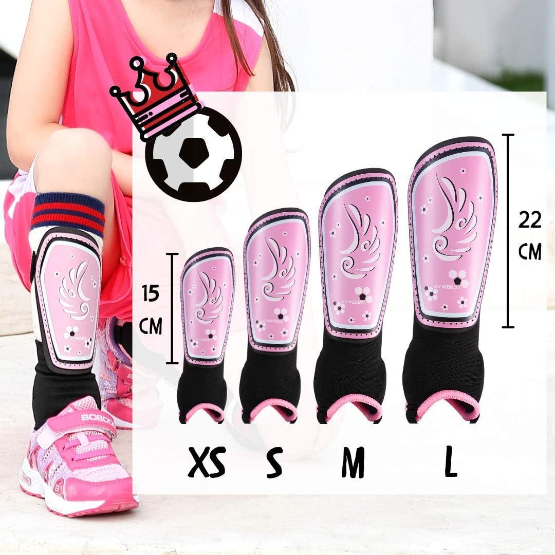 CybGene Shin Pads for Kids Junior Boys Girls Football Shin Guards for Youth Children Protective Equipment with Adjustable Straps and Ankle Support Football Gifts Black S 4