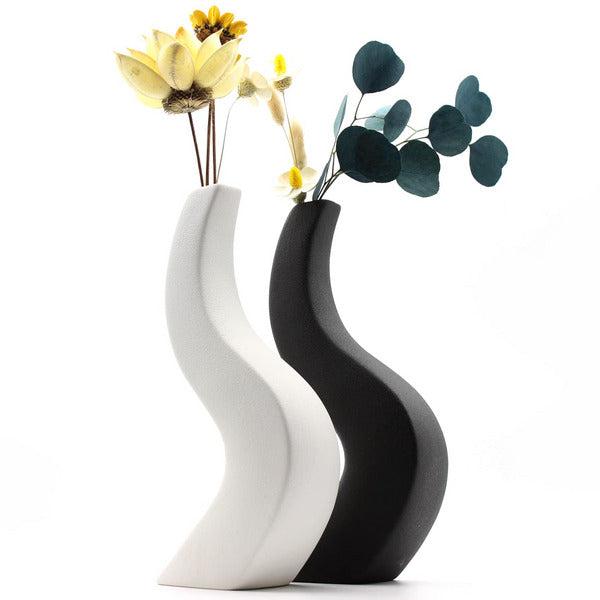 Winsterch Gold Ceramic Vase for Flowers Pampas Grass,Modern Ceramic Vase for Living Room,Bedroom,Bookshelf Decor,Handmade Decorative Vase for Table,Mantle,Dried Flower Vase,11.4 x2.9 inches (Gold) 4