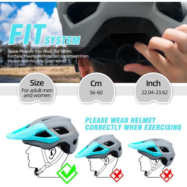 Bike Helmet Men, Adjustable Bike Helmet Women MTB Helmet Bike Adult Mountain Bike Helmet Cycle Helmet Mens Bike Helmet (56-60CM) 2